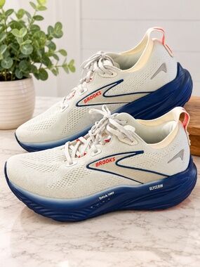 Brooks Glycerin 22 Men's Size 9 D Medium White Navy Running Shoes